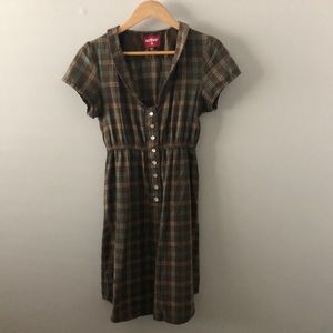 brown plaid dress